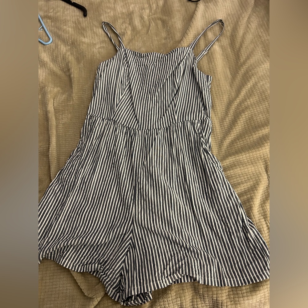 Striped Black and White Romper